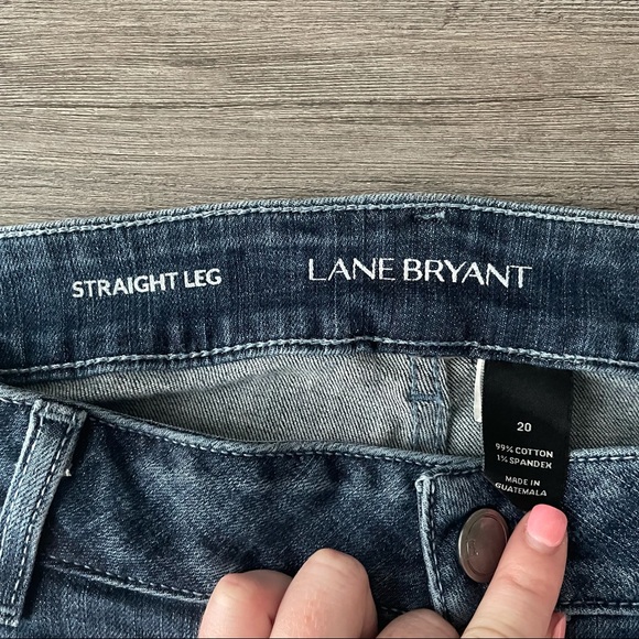 LANE BRYANT DISTRESSED STRAIGHT LEG RAW HEM JEANS - Picture 7 of 8